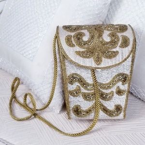 Vintage 1950s La Regale Gift Box Gold Formal Purse